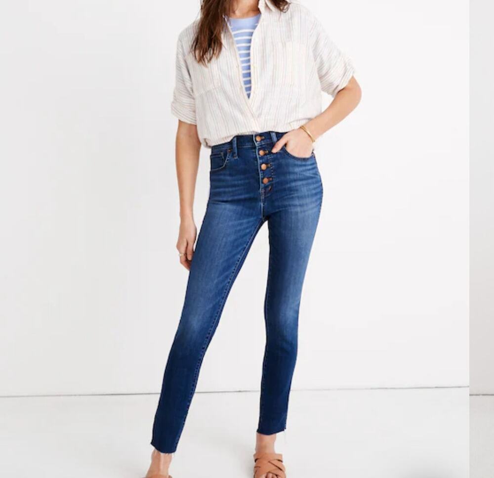 Madewell 10" High Rise Skinny Light Wash Jeans Size 26 Waist